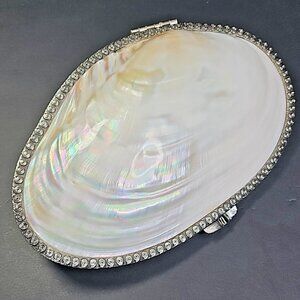9 Inch Large Mother Of Pearl Trinket Or Jewelry Box WOW! Stunning And Gorgeous